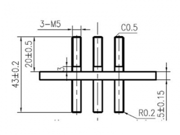 カーエアコン12V-24Vコンプレッサー用ガラス端子