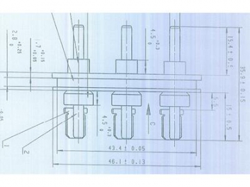 カーエアコン72V-810Vコンプレッサー用ガラス端子