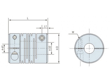 LK7-2スリットカップリング - ビームカップリング - クランピングタイプ