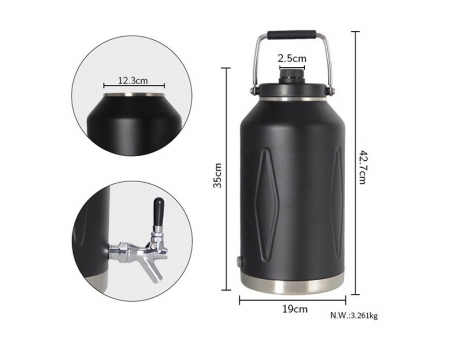 7.5L ステンレス製二重壁真空水差し