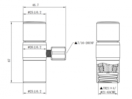 BP15 0~8PSI内蔵型生ビールディスペンサー炭酸ガス減圧弁