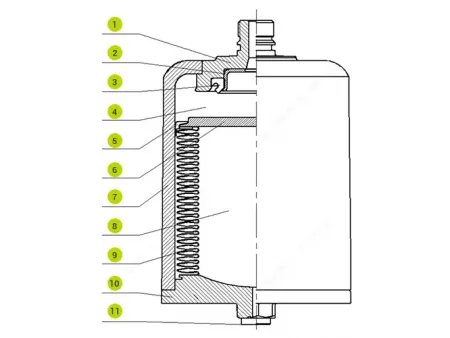 金属ベローズ式アキュムレータ