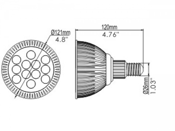 12W 調光タイプ Par38 LED スポットライト