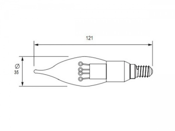 E14 銀色口金付きLEDキャンドルライト