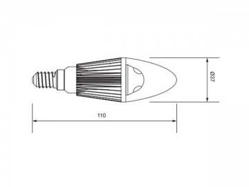 E14 銀色口金付きLEDキャンドルライト