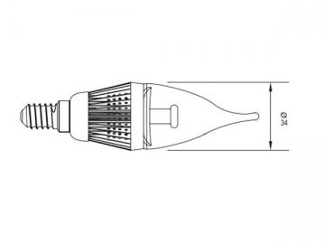 E14 銀色口金付きLEDキャンドルライト