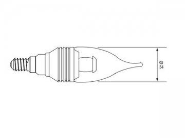 E14 銀色口金付きLEDキャンドルライト