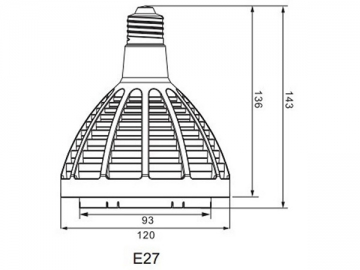 ハイパワーE27 LED カップランプ