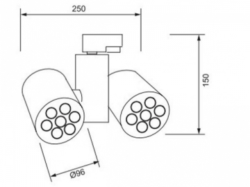 高効率 LED ダクトレール用ライト