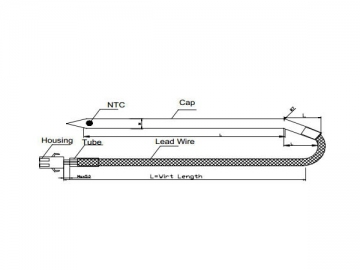 温度センサー<small>(バーベキューやフライ設備用のNTCサーミスタセンサー)</small>