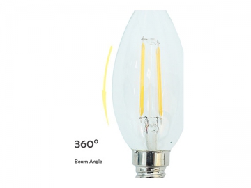 COB LED フィラメント電球 E14, 2W/3W