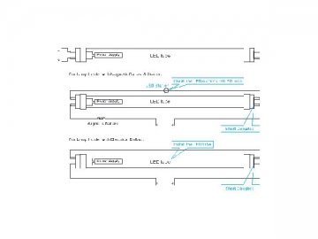 T8 LED チューブ (絶縁ドライバー) 付き、 100-120LM/W