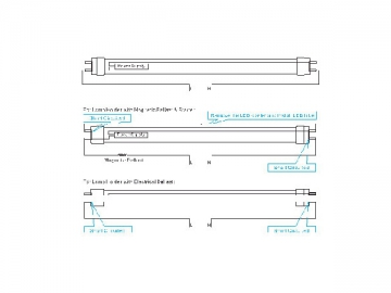 T8 LED チューブ (絶縁ドライバー) 付き、 100-120LM/W